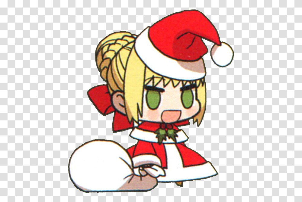 Anime Christmas Hat Padoru Padoru Gif, Figurine, Person, Human, Toy Transparent Png