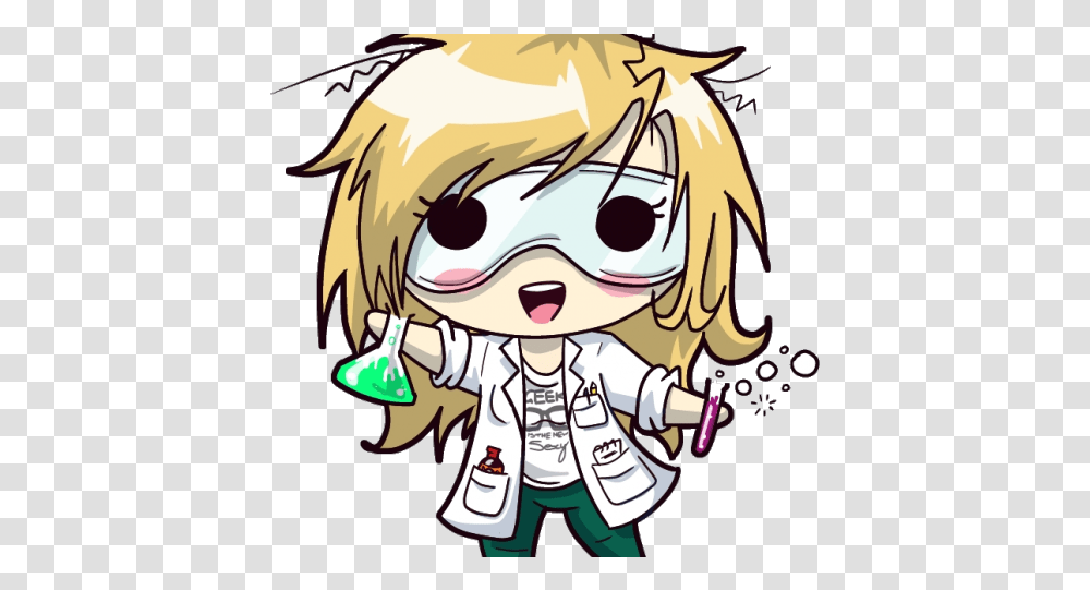 Anime Clipart Science Anime Chibi Science Girl Cartoon Scientist Drawing, Manga, Comics, Book, Sunglasses Transparent Png