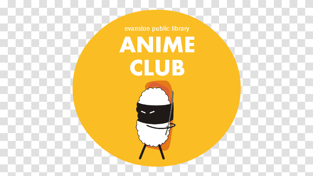 Anime Club Evanston Public Library Clip Art, Label, Text, Sticker, Lager Transparent Png