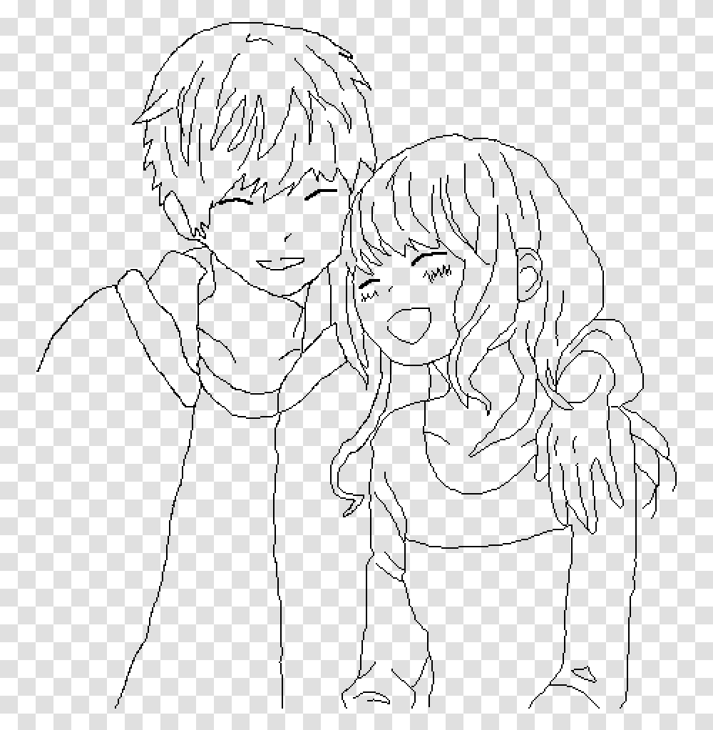 Anime Couple Base Anime Couple Drawing Bases, Gray, World Of Warcraft Transparent Png
