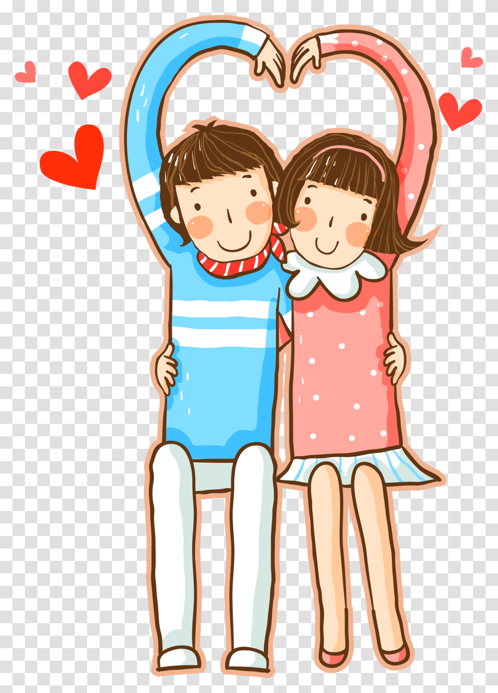 Anime Couple Clipart Free Images Cute Couple Love Cartoon, Female, Girl, Drawing, Clothing Transparent Png