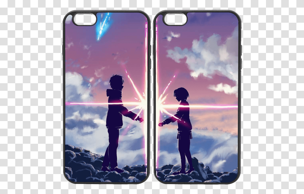 Anime Couple, Person, Electronics, Phone, Silhouette Transparent Png