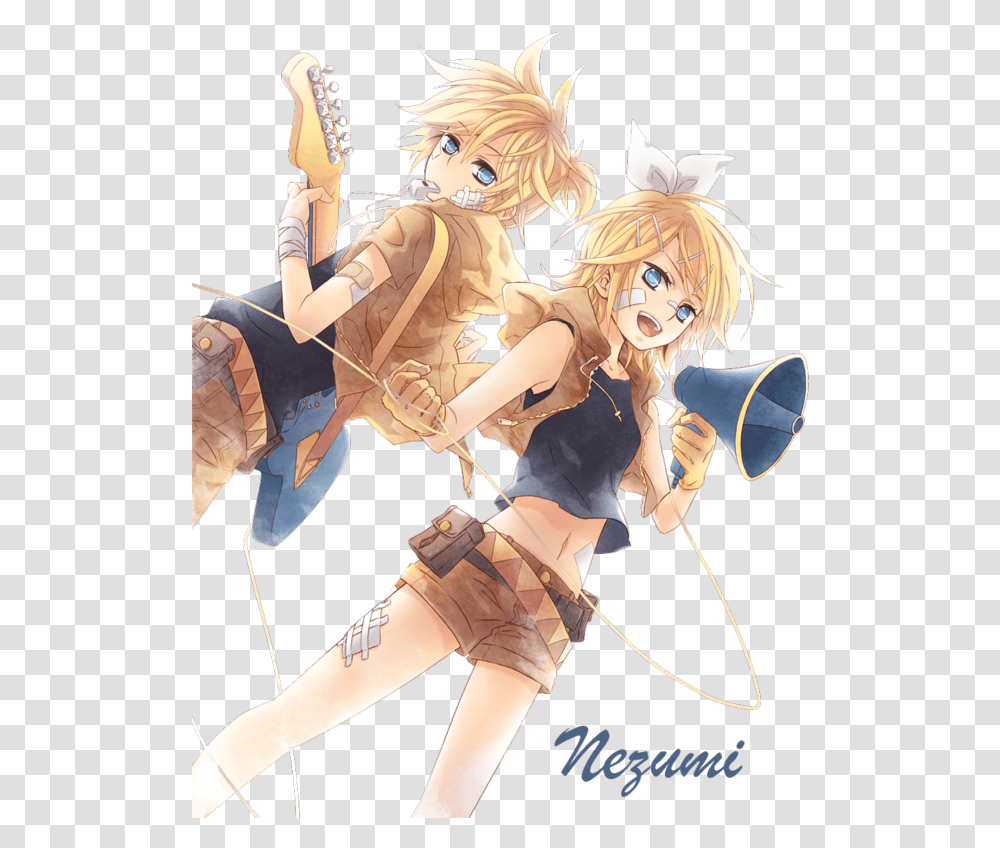 Anime Couple Rin And Len Render, Person, Manga, Comics, Book Transparent Png