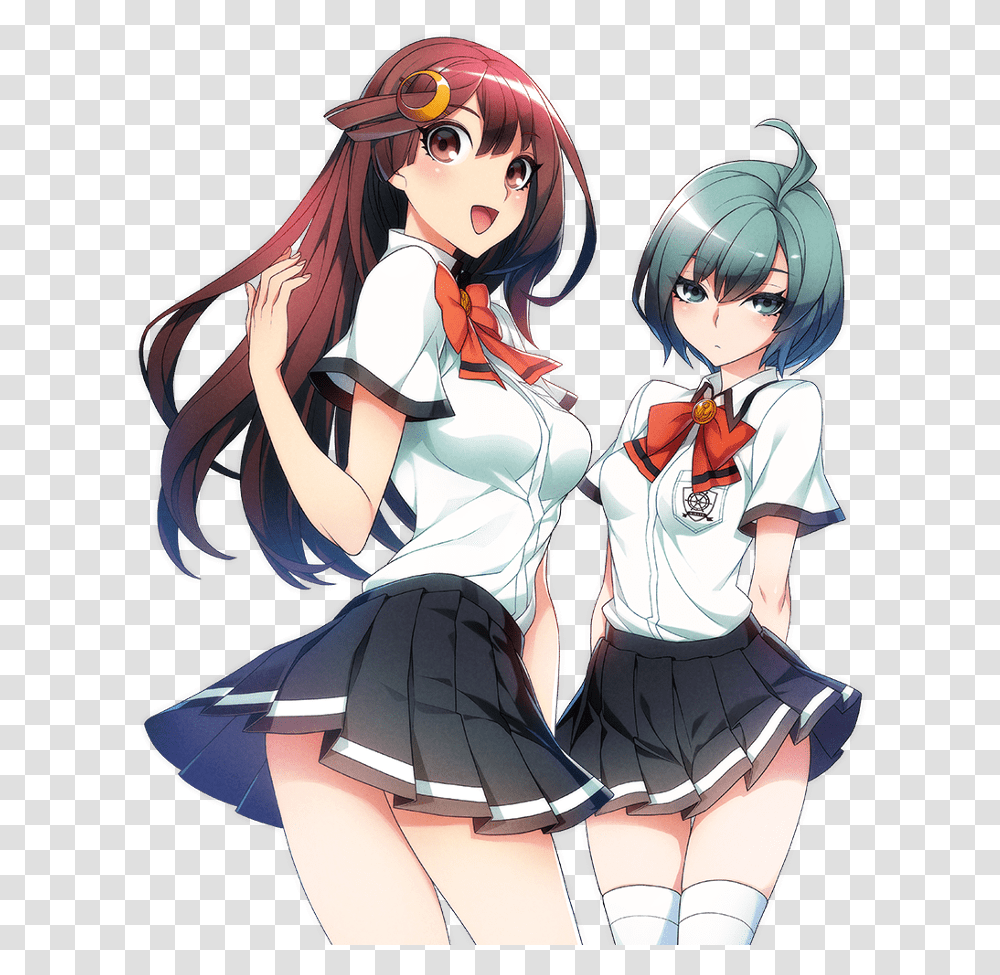 Anime Cute Girl Couple School Uniform Cute Anime Girl Couples, Manga, Comics, Book, Person Transparent Png