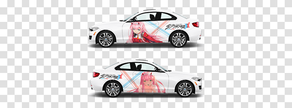 Anime Darling In The Franxx Zero Two Anime Car Decals, Vehicle, Transportation, Sedan, Wheel Transparent Png