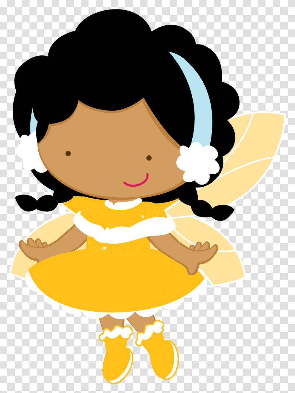 Anime Dolls Fairy Clipart Tinkerbell Fairies Say Hello Fada Negra Desenho, Plant, Food, Gold Transparent Png