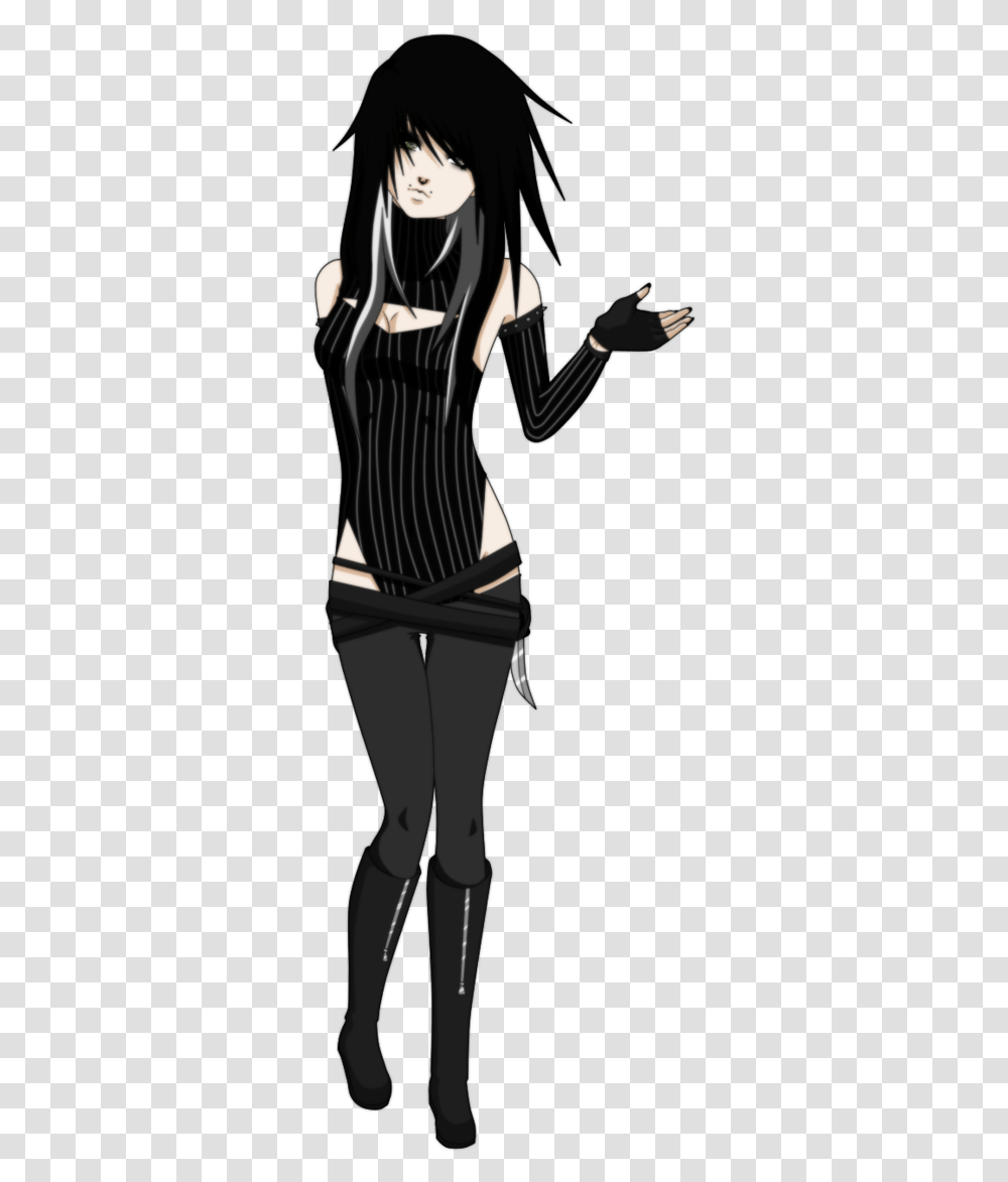Anime Emo Girl Oc, Person, Back, Sleeve Transparent Png