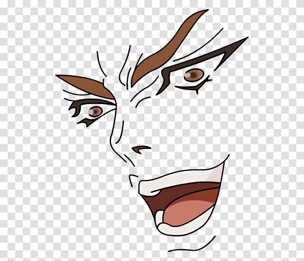 Anime Face Graphic Black And White Ko No Dio Da, Head, Drawing Transparent Png