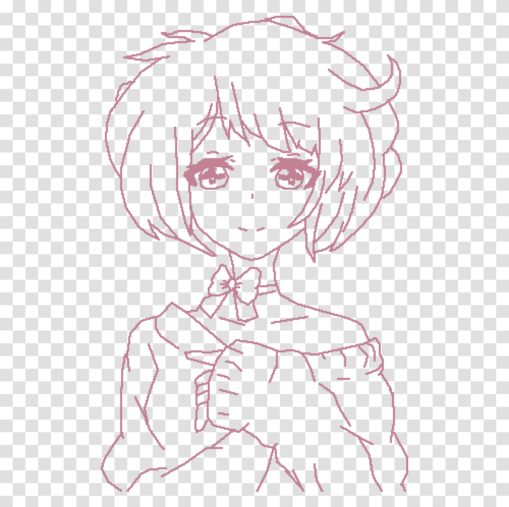 Anime Face Line Art, Stencil, Drawing Transparent Png