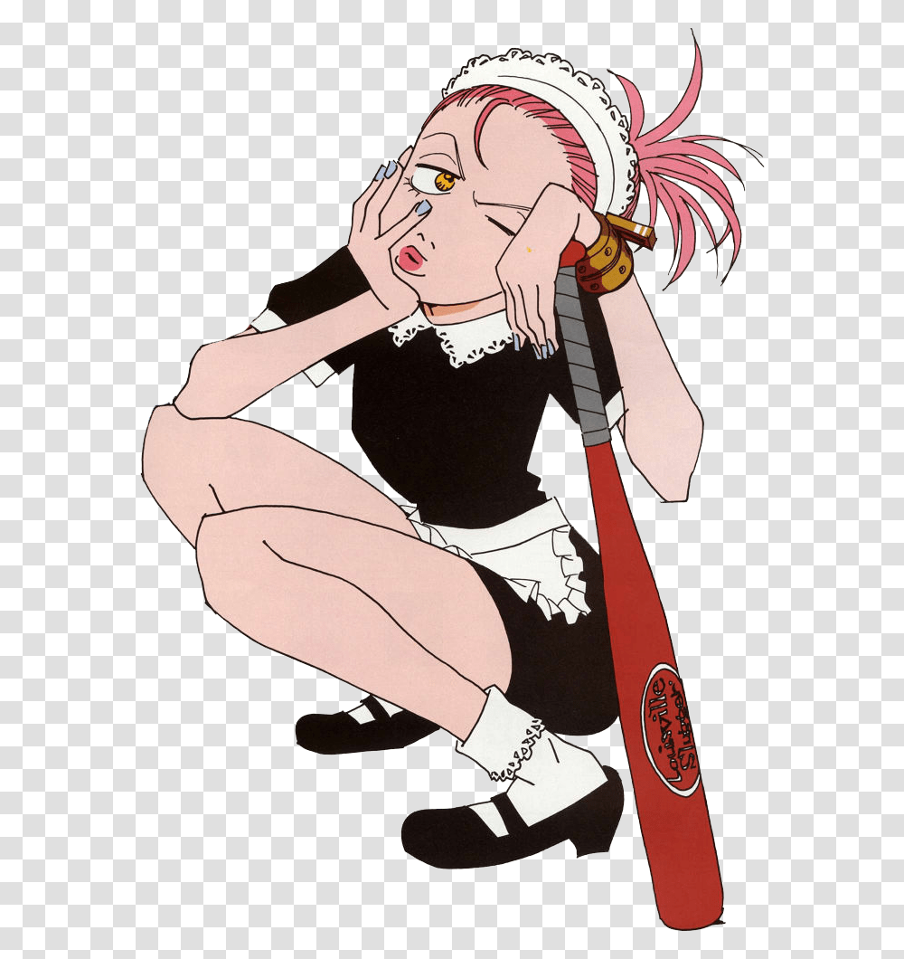 Anime Flcl And Haruko Image Fooly Cooly Image Transparente, Person, Comics, Book, Manga Transparent Png