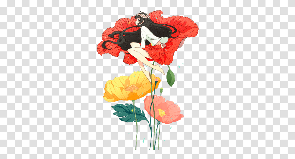 Anime Flowers, Plant, Blossom, Hibiscus Transparent Png
