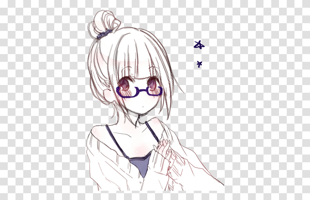 Anime Girl And Glasses Image Cute Anime Girl With Glasses, Manga, Comics, Book, Person Transparent Png