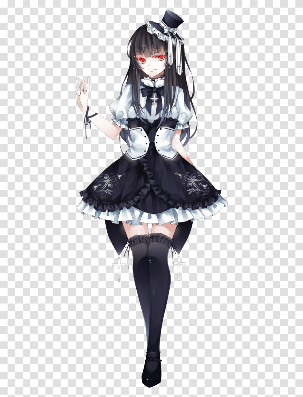 Anime Girl And Manga Image Anime Girl With Top Hat, Person, Comics, Book, Costume Transparent Png