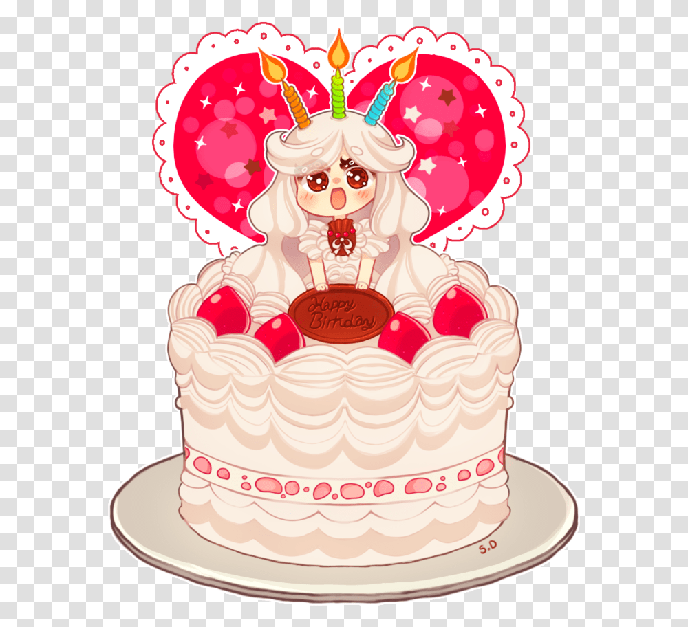 Anime Girl Birthday Cake, Dessert, Food, Sweets, Confectionery Transparent Png