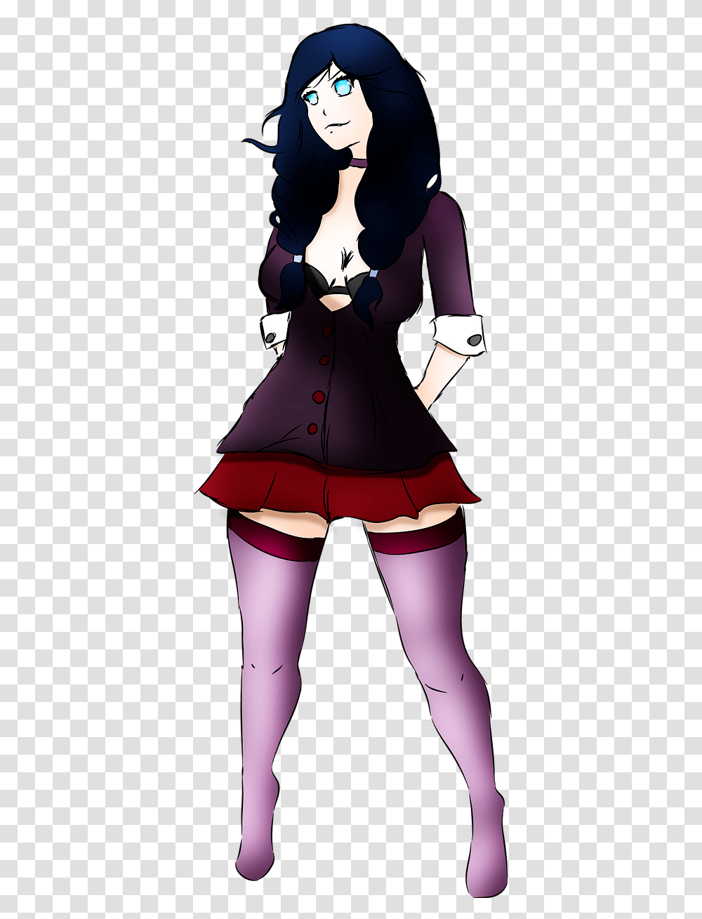 Anime Girl Black Hair School Free Image On Pixabay Goth Anime Girl With Dark Hair, Clothing, Costume, Person, Graphics Transparent Png