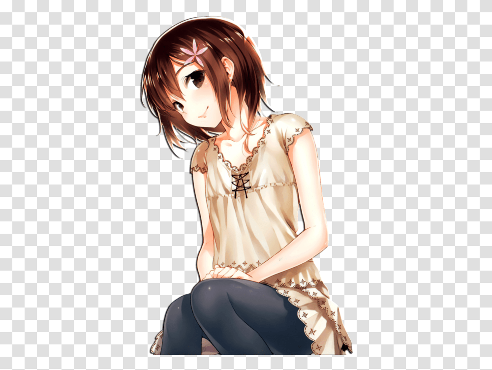 Anime Girl Brown Hair, Apparel, Person, Human Transparent Png