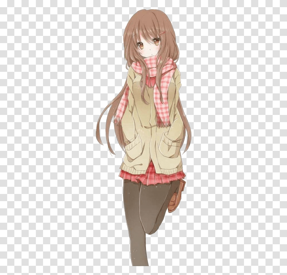 Anime Girl Brown Hair, Doll, Person Transparent Png