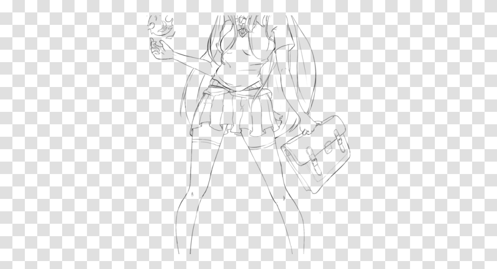 Anime Girl Clipart Lineart Line Art, Gray, World Of Warcraft Transparent Png
