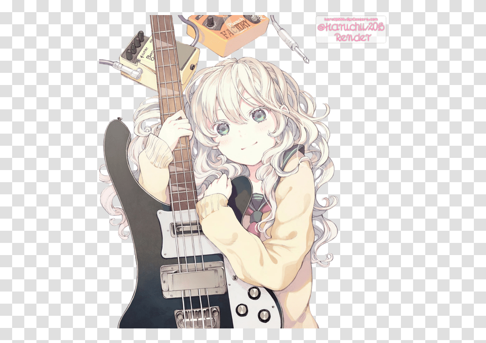 Anime Girl Cute Guitar Happy Music Taguchi Shouichi, Leisure Activities, Musical Instrument, Person, Human Transparent Png