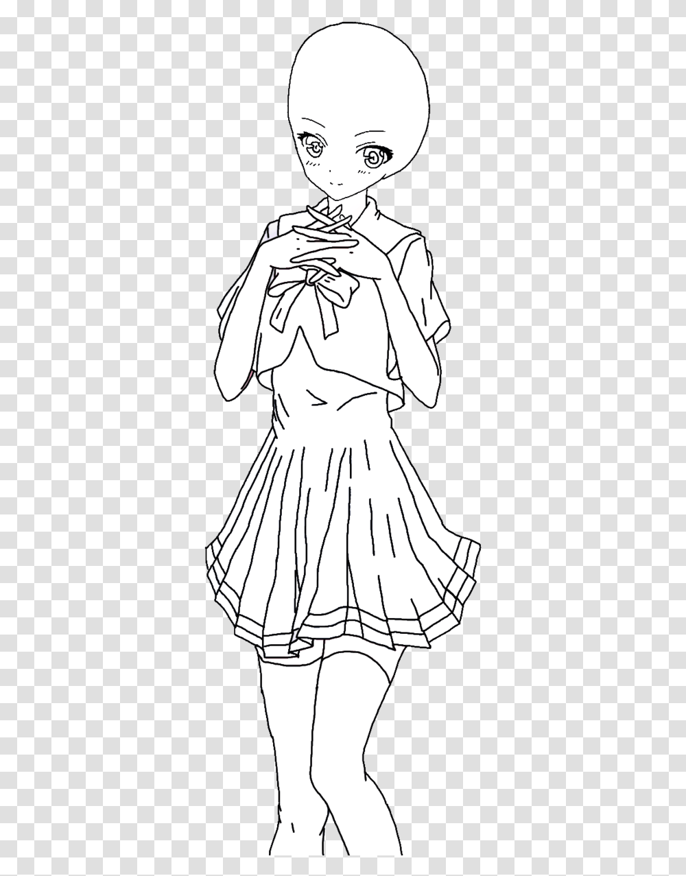 Anime Girl Drawing At Anime Girl In Dress Base, Apparel, Person, Human Transparent Png