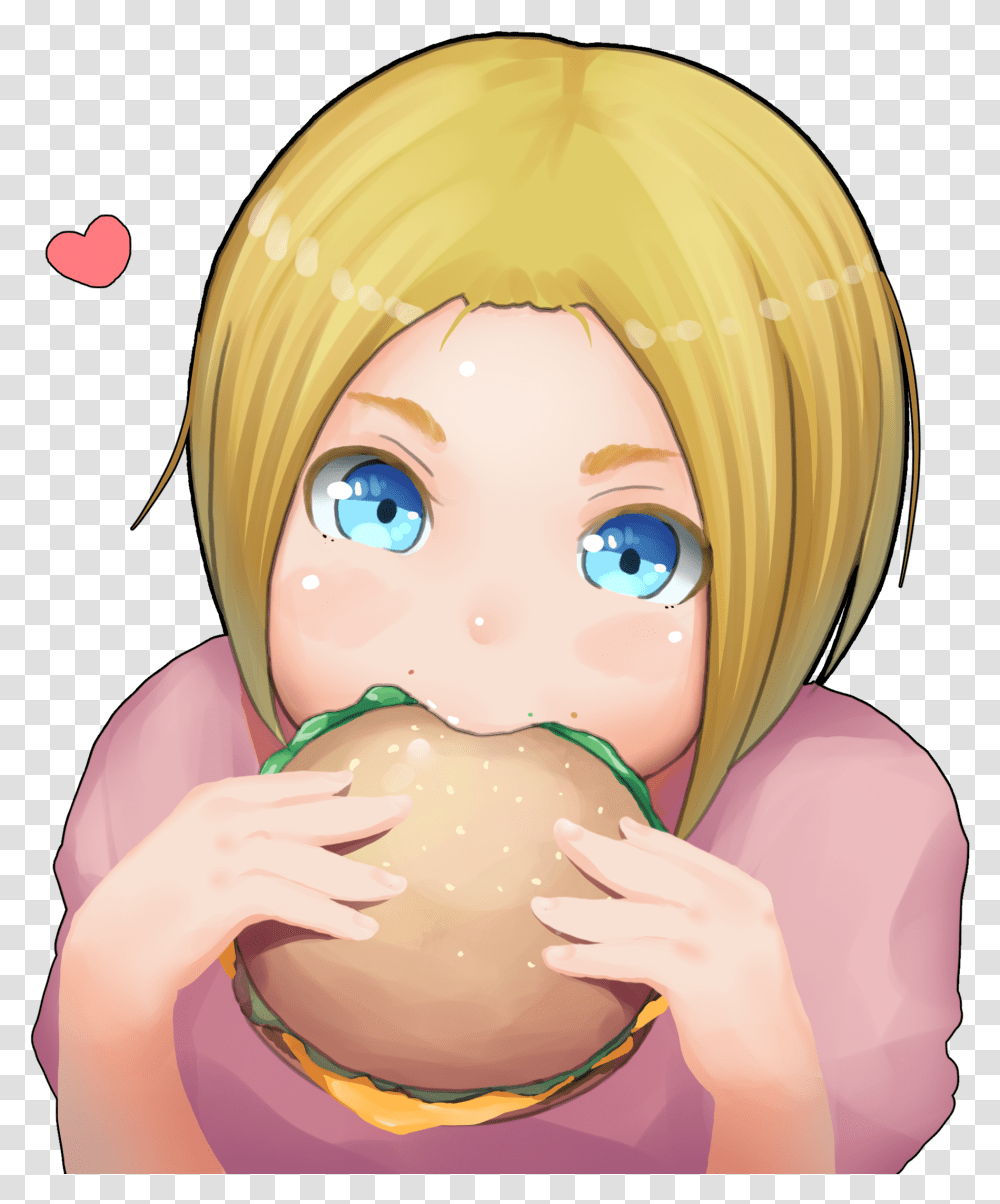 Anime Girl Eating Burger Image For Anime Girl Eating Burger, Person, Food, Human Transparent Png