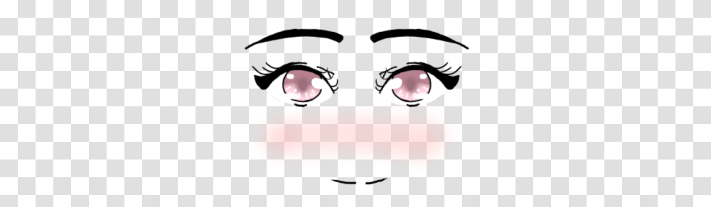 Anime Girl Face Pink Eyes Wblush Roblox Happy, First Aid, Light Fixture Transparent Png