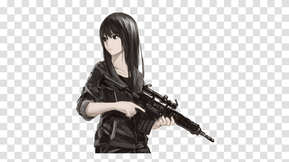 Anime Girl, Fantasy, Gun, Weapon, Person Transparent Png