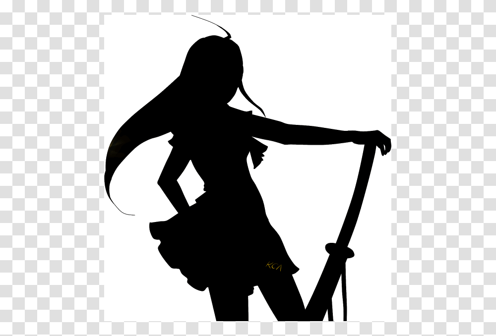 Anime Girl, Fantasy, Silhouette, Stencil, Person Transparent Png