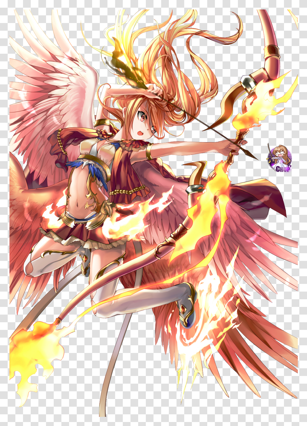 Anime Girl Fire Archer Image Cute Anime Girl Archer, Art, Angel, Archangel, Graphics Transparent Png