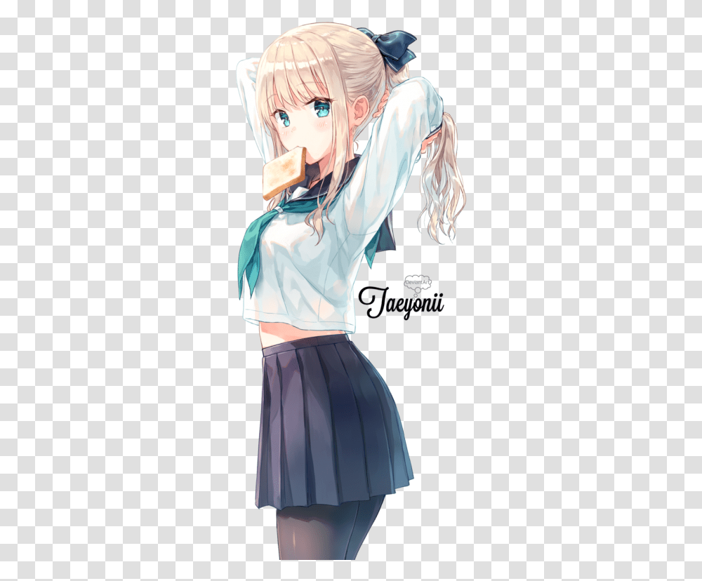 Anime Girl Free Image Cute Anime School Girls, Clothing, Apparel, Skirt, Person Transparent Png