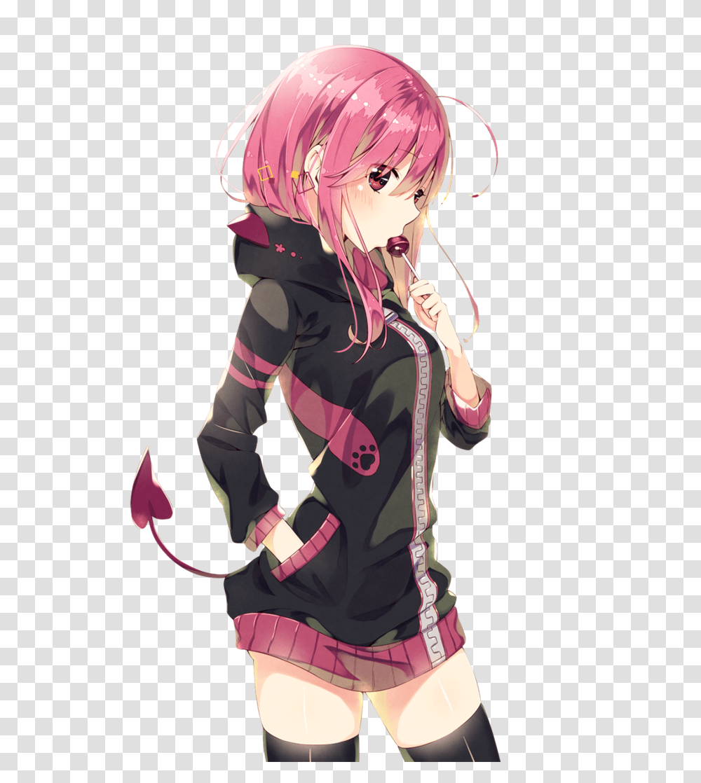 Anime Girl Hot Pink Hair Image With Hot Anime Girl With Pink Hair, Manga, Comics, Book, Person Transparent Png