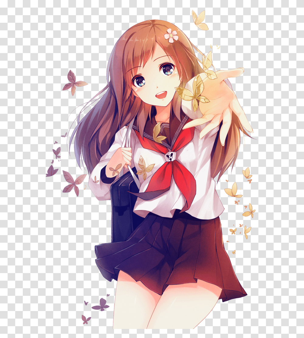 Anime Girl Hq Image High School Anime Girl, Manga, Comics, Book, Clothing Transparent Png