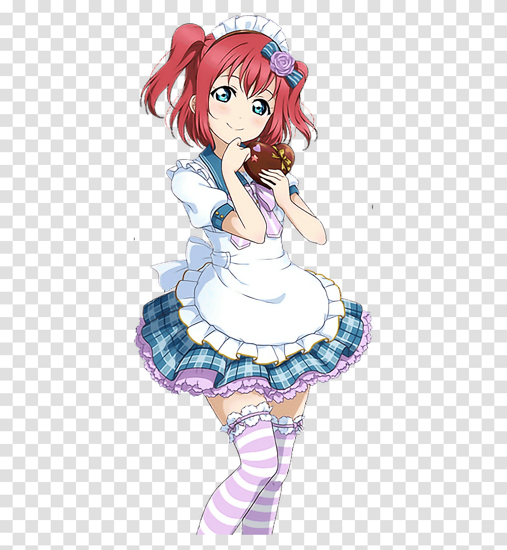 Anime Girl Kawaii Cute Maid Redhair Red Lolita Love Live Ruby Valentine, Person, Dance, Dance Pose, Leisure Activities Transparent Png
