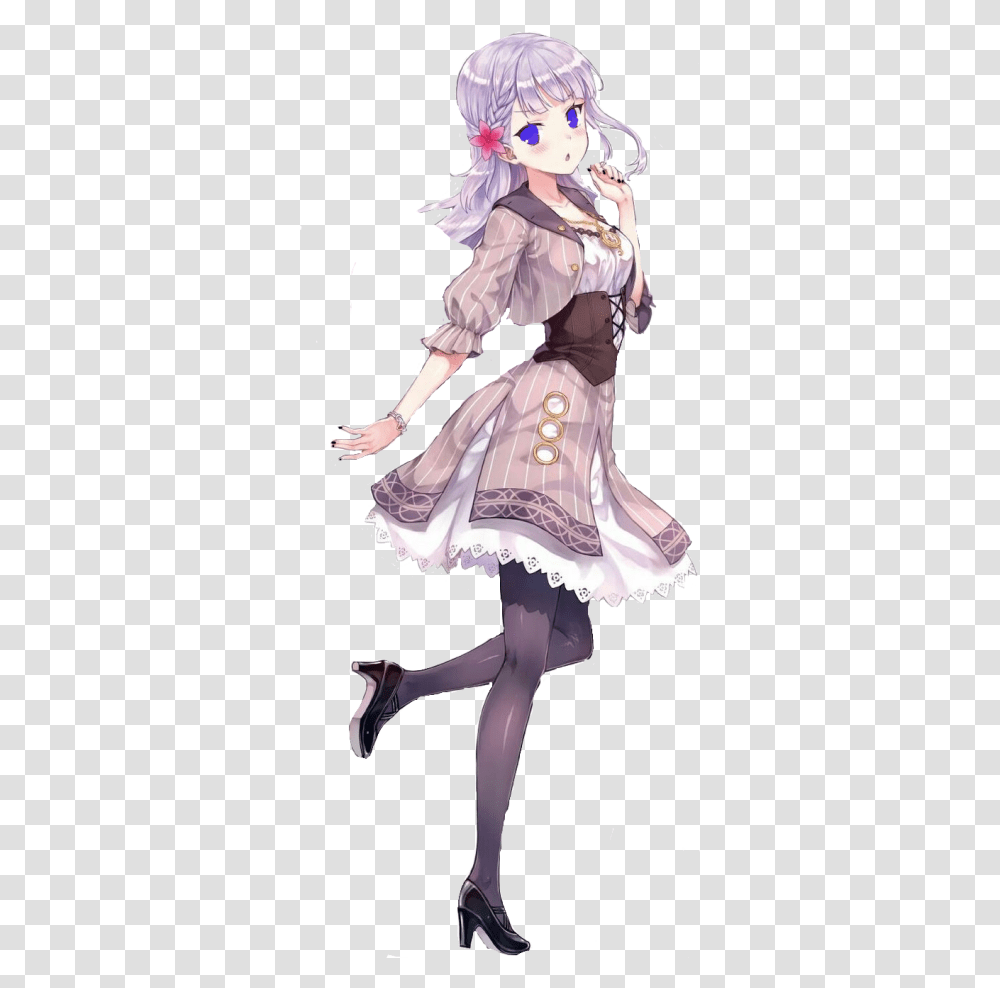Anime Girl Light Purple Hair, Person, Costume, Female, Dance Pose Transparent Png