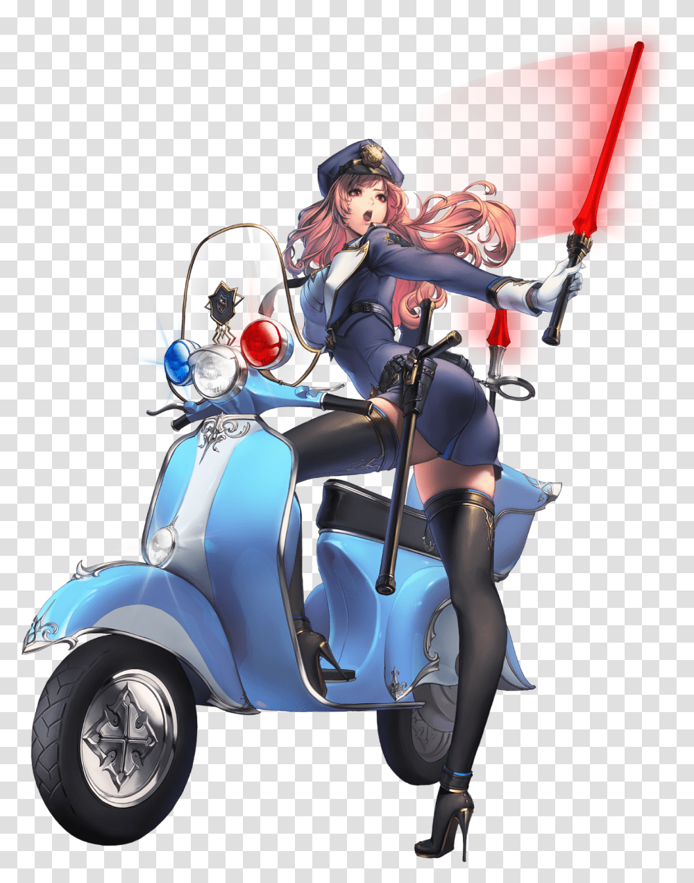 Anime Girl Police Police Anime Girl, Person, Human, Transportation, Vehicle Transparent Png