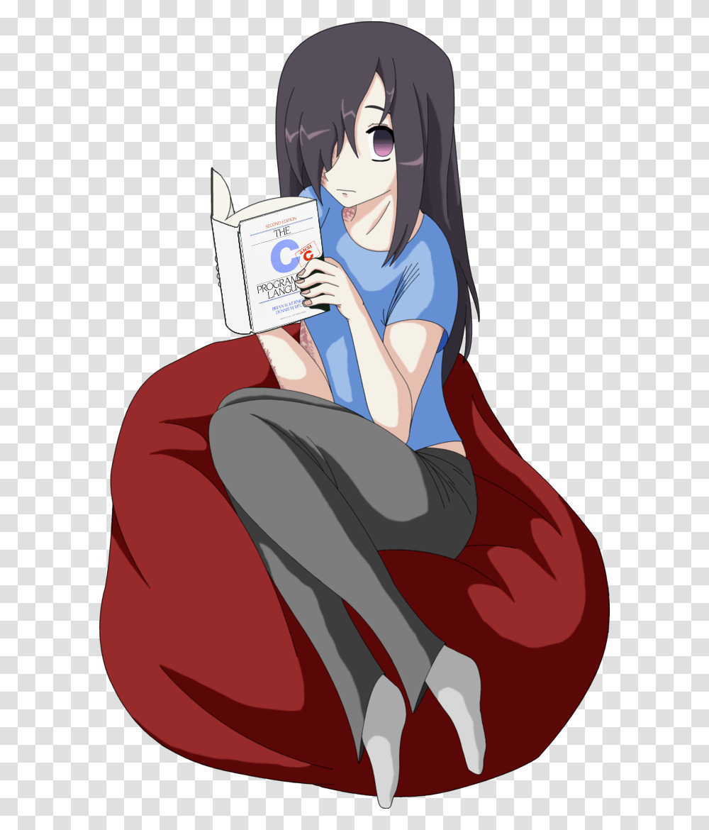 Anime Girl Sitting Anime Girl Holding Book, Comics, Manga, Person, Human Transparent Png