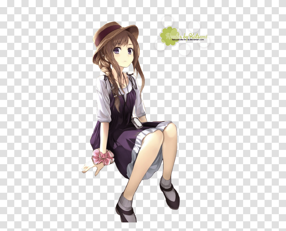 Anime Girl Sitting Down Images - Free Anime Sitting Girl, Clothing, Apparel, Costume, Person Transparent Png