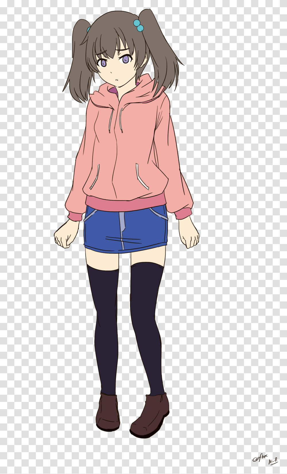Anime Girl Standing, Sleeve, Female, Person Transparent Png