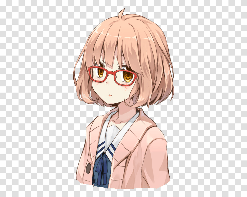 Anime Girl Wearing Glasses Mirai Kuriyama Profile, Comics, Book, Manga, Helmet Transparent Png