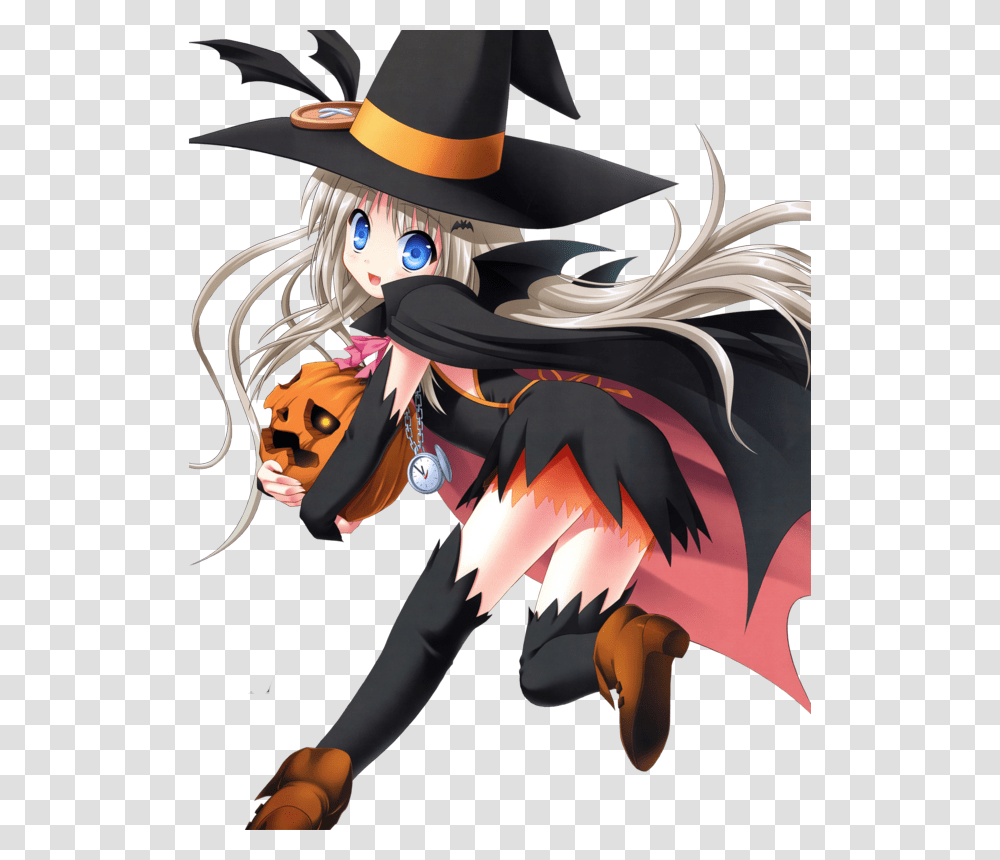 Anime Girl Witch Download Anime Girl Witch Render, Comics, Book, Manga, Hat Transparent Png