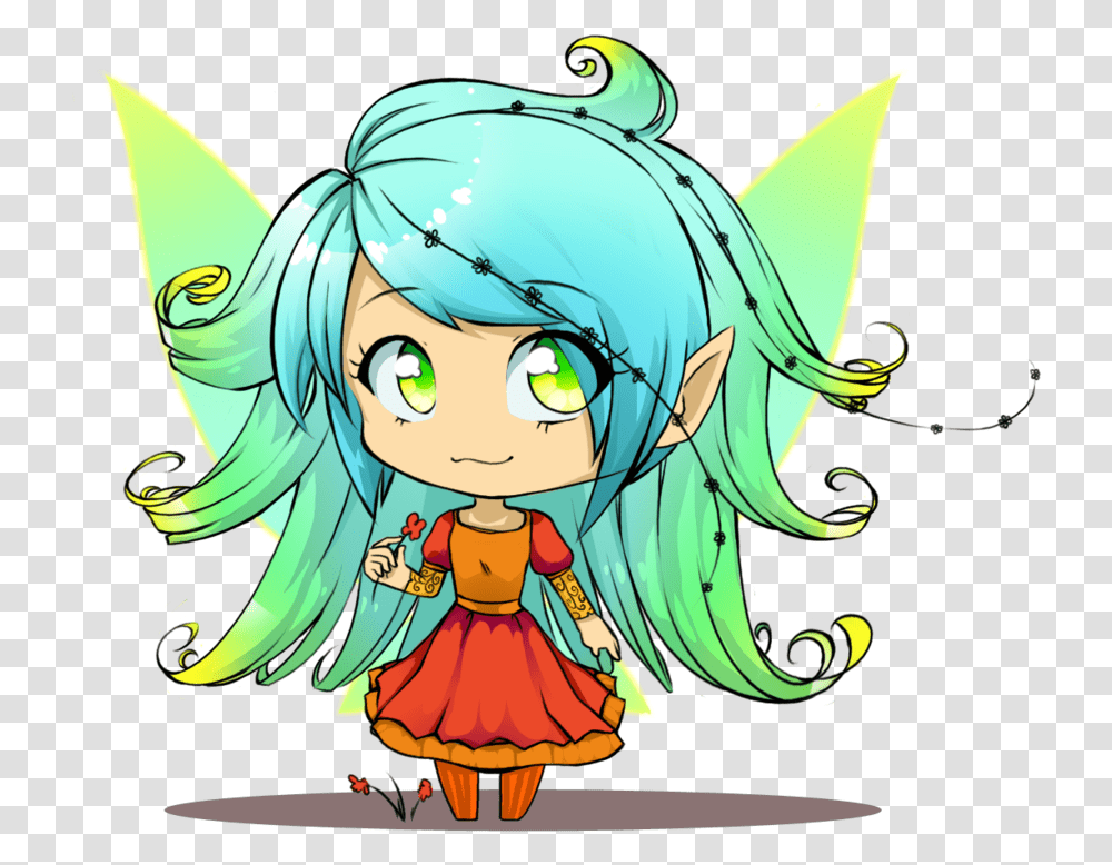 Anime Girl With Angel Wings Drawing Download Drawing Anime Chibi Fairy, Manga, Comics, Book, Art Transparent Png