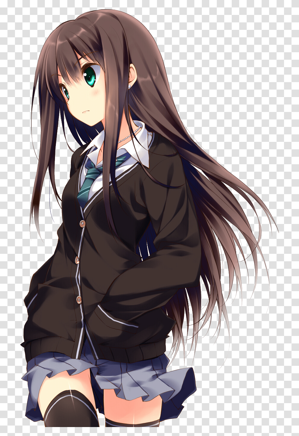 Anime Girl With Brown Hair And Blue Eyes Anime Girl Brown Hair Blue Eyes, Manga, Comics, Book Transparent Png