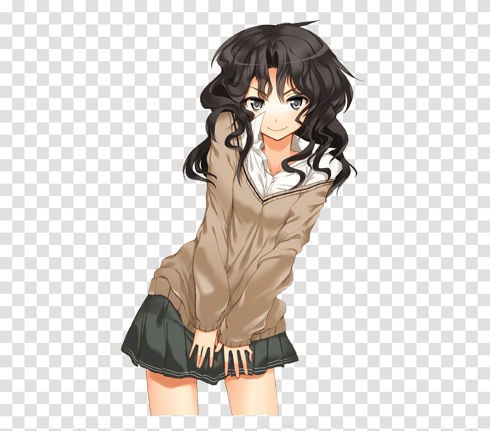 Anime Girl With Curly Hair, Comics, Book, Manga, Person Transparent Png