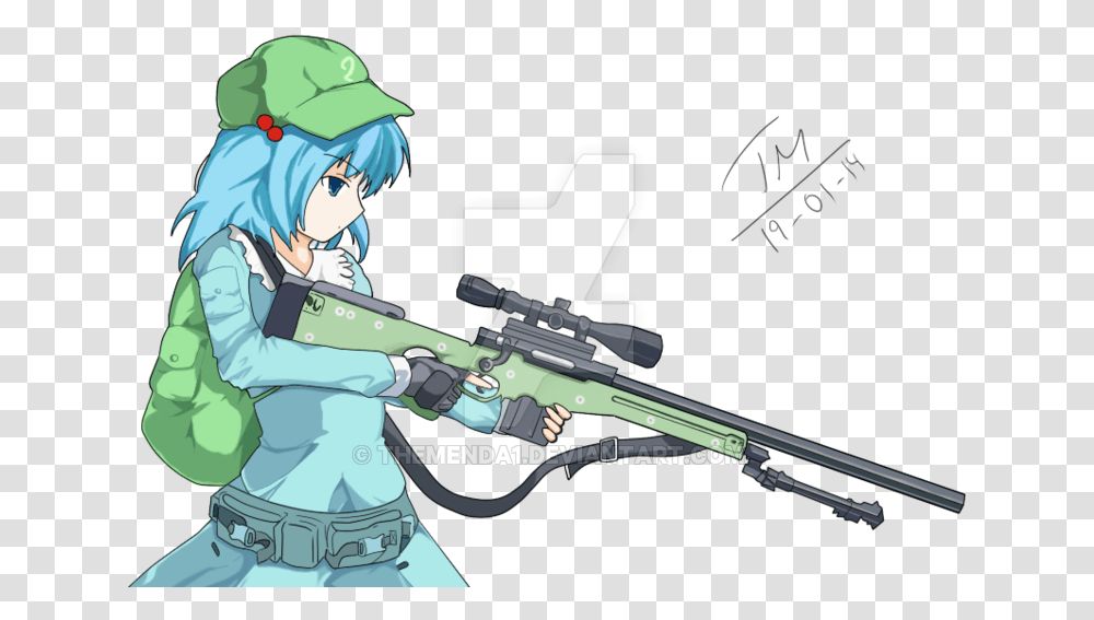Anime Girl With Gun Nitori Kawashiro, Weapon, Person, Military Uniform, Dress Transparent Png