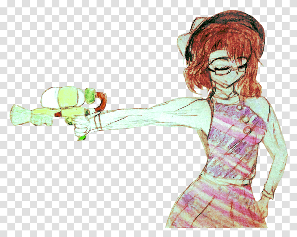 Anime Girl With Gun, Person, Drawing, Leisure Activities Transparent Png