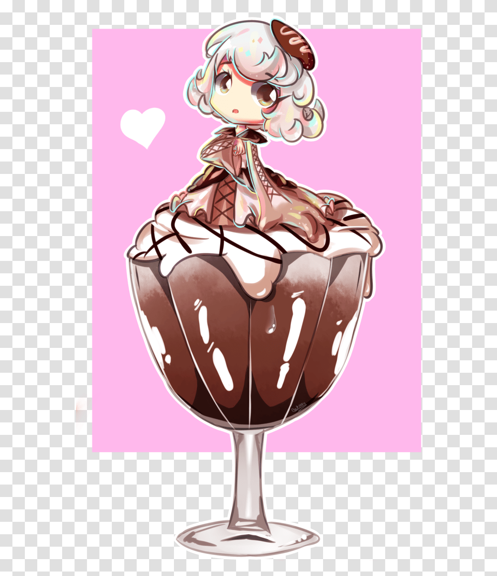 Anime Girl With Mocha Frappuccino, Cream, Dessert, Food, Creme Transparent Png