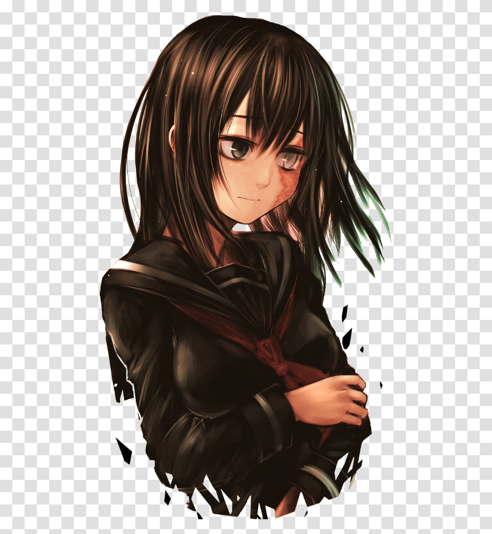 Anime Girl With Scars, Person, Manga, Comics, Book Transparent Png