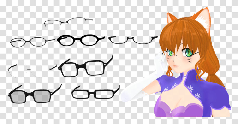 Anime Glasses Image Free Library Anime Glasses, Sunglasses, Accessories, Person, Face Transparent Png