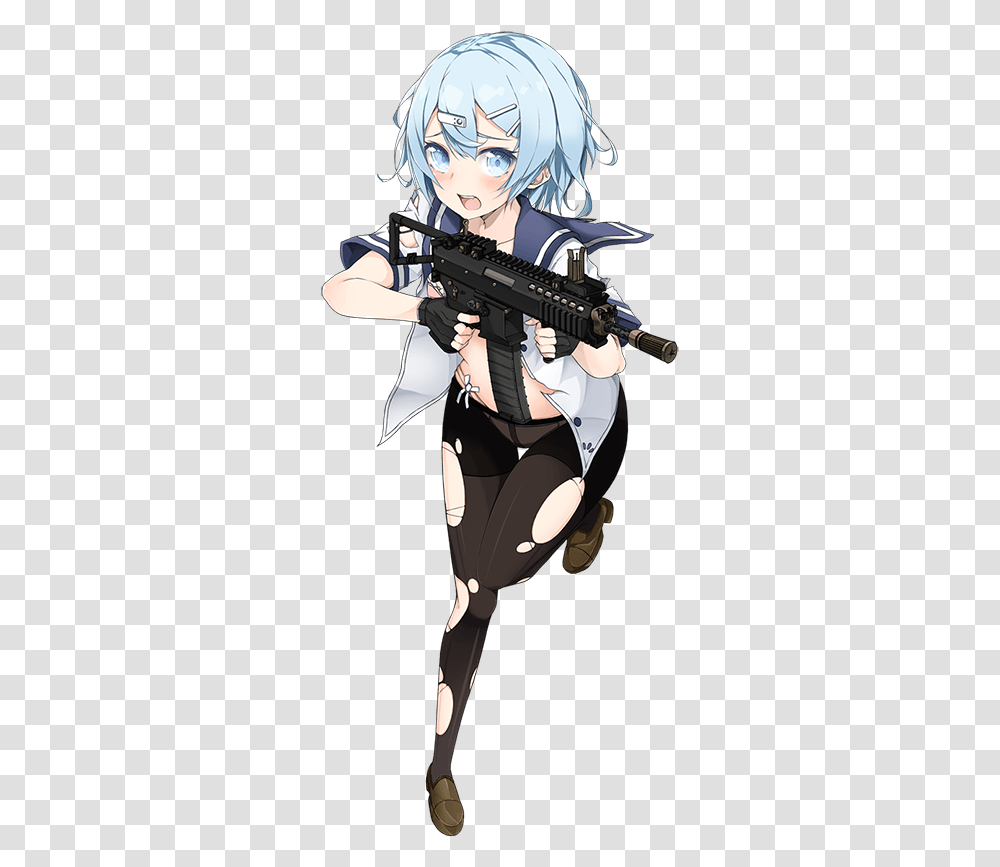Anime Gun Anime Girl With Gun, Weapon, Weaponry, Person, Human Transparent Png