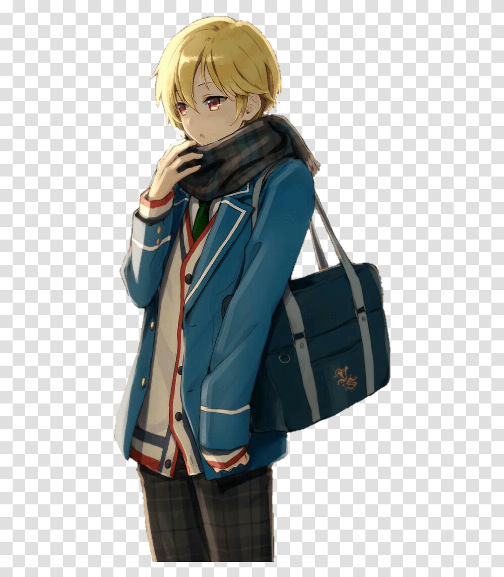 Anime Guy Blonde Hair Ugly Anime Boy With Blonde Hair, Clothing, Apparel, Coat, Accessories Transparent Png